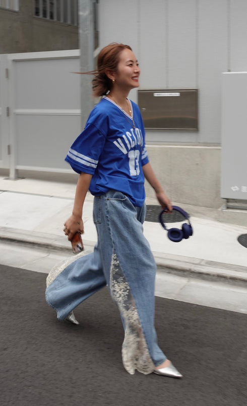 レースドッキングルーズデニム